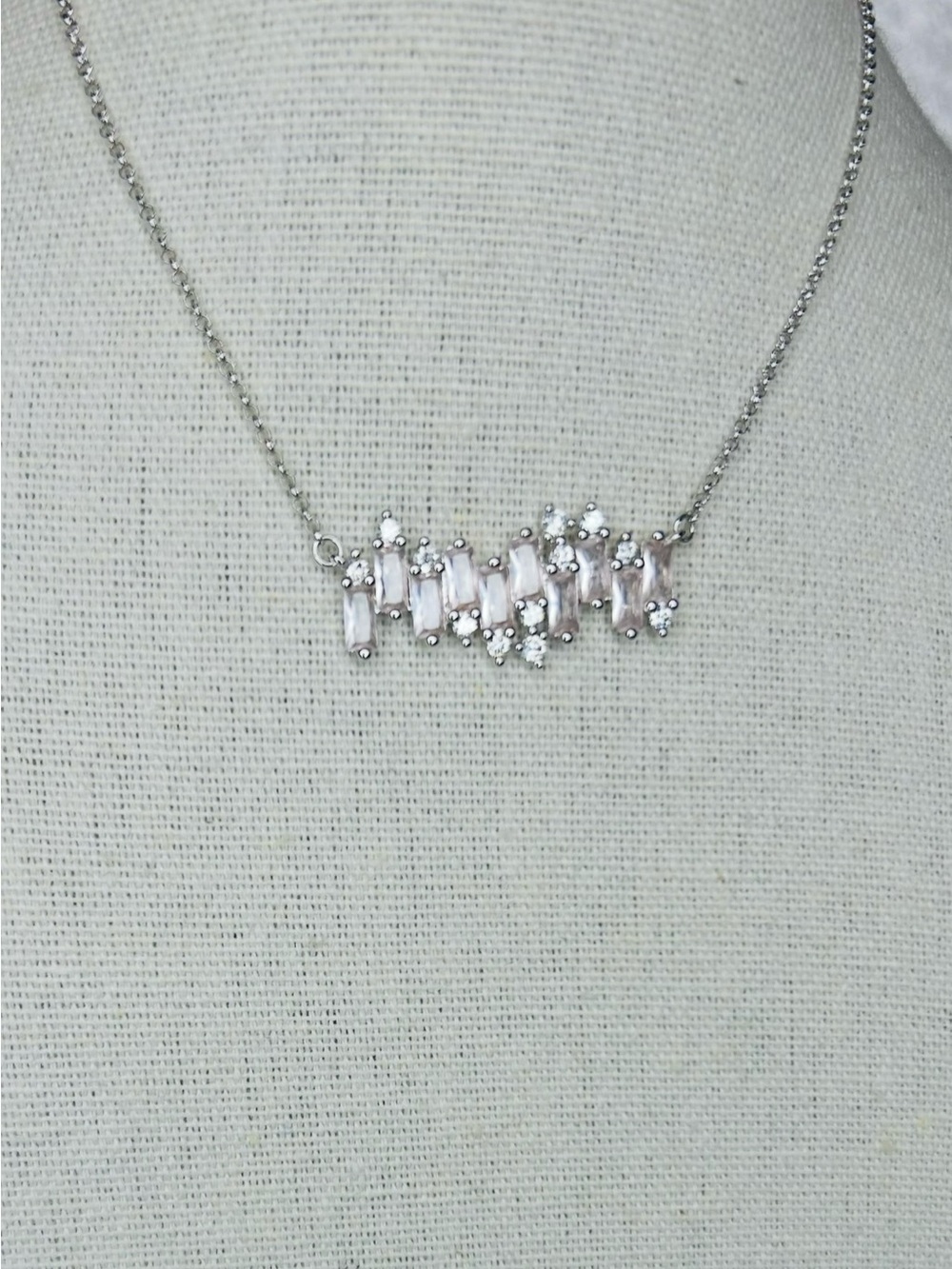 Bomb Party light Morganite with cubic zirconia Necklace RBP6374